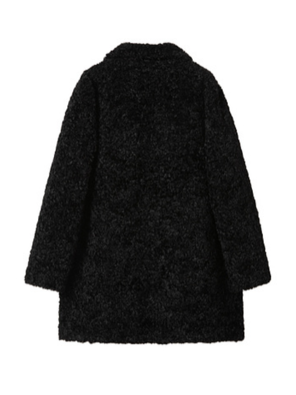 Elegant Double-Breasted Faux Fur Coat