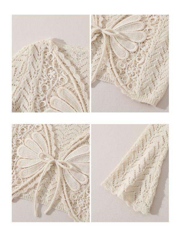 Vintage Butterfly Lace Knit Cardigan