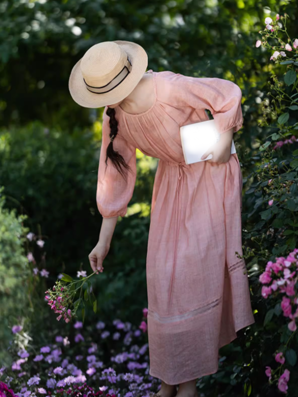 Blossom Whisper Pink Ramie Dress