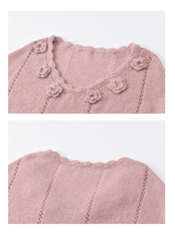 Blush Knit Rose Sweater