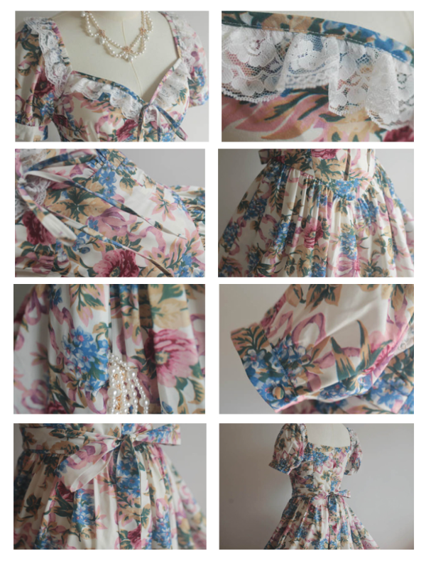 Romantic Vintage Garden Floral Dress