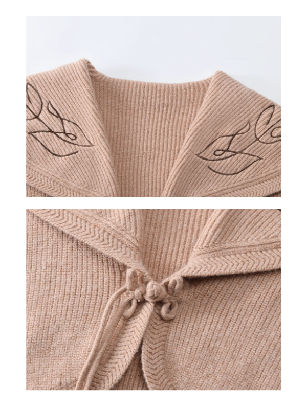 Blush Embroidered Collar Knit Cardigan