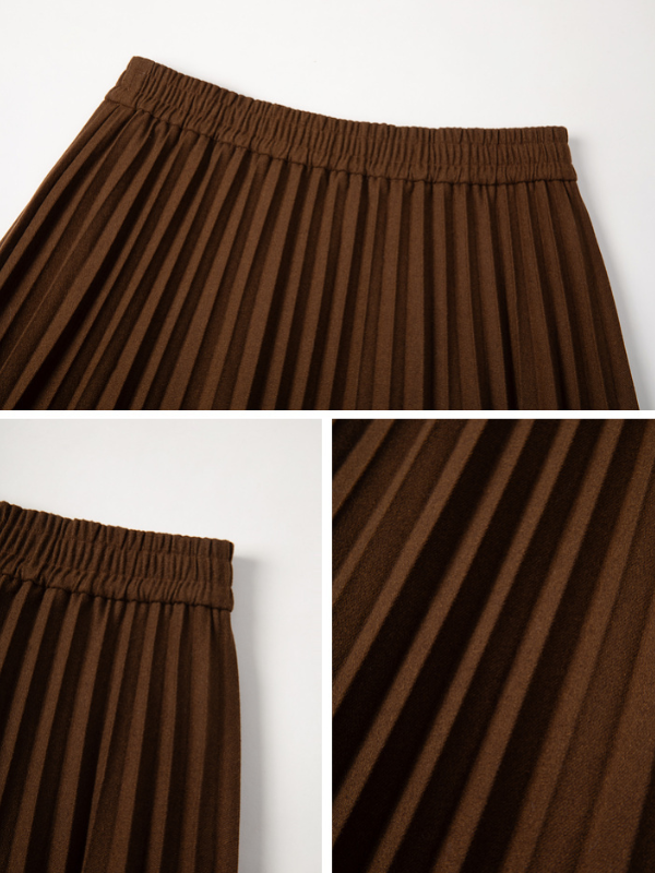 Classic Pleated Brown Skirt