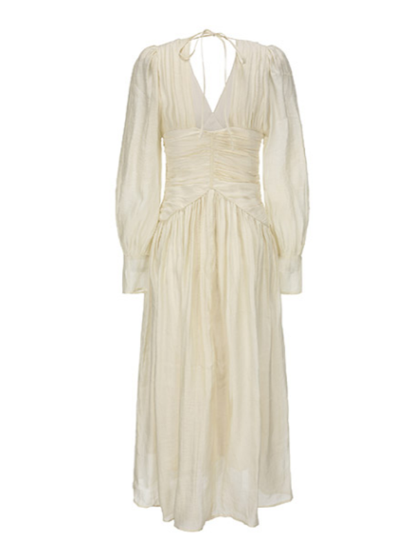 Vintage Ivory Frill Long Dress