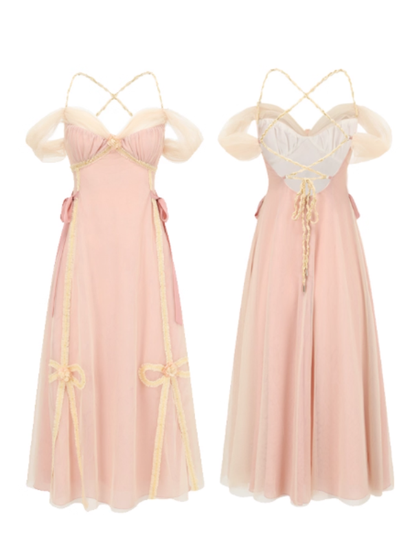 Blush Ribbon Tulle Fairytale Dress