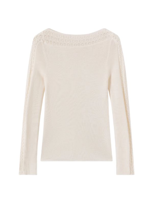 Lace Trim Ballet Knit Top