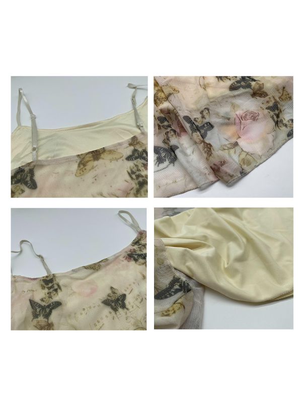 Butterfly Garden Sheer Slip Dress & Cardigan
