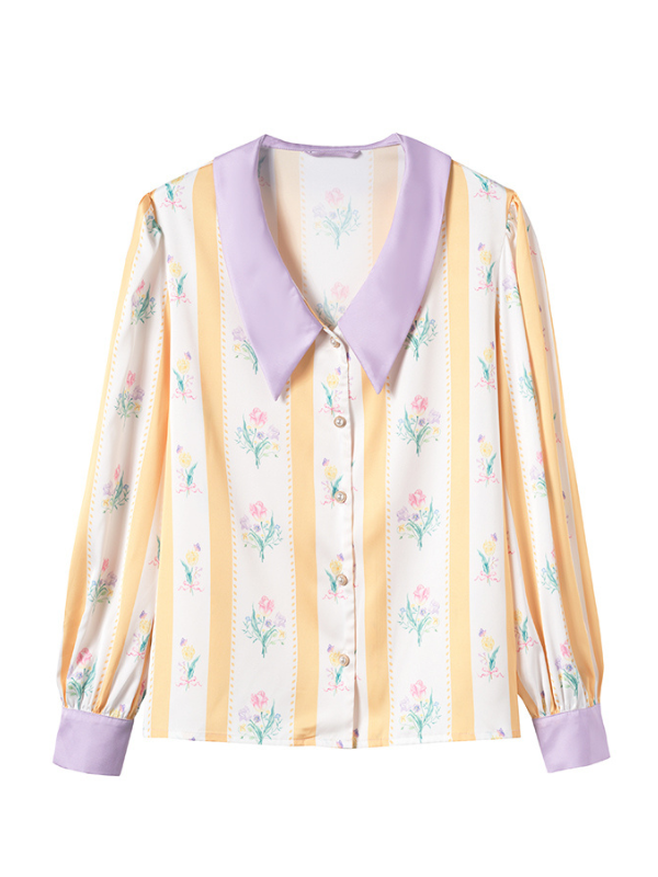 Sunlit Blossom Silk Pajamas