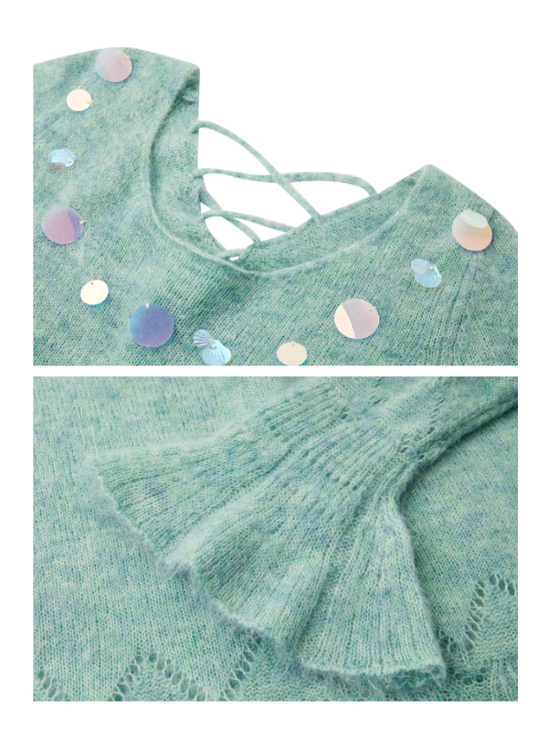 Willow Mist Knit Peplum Top & Skirt