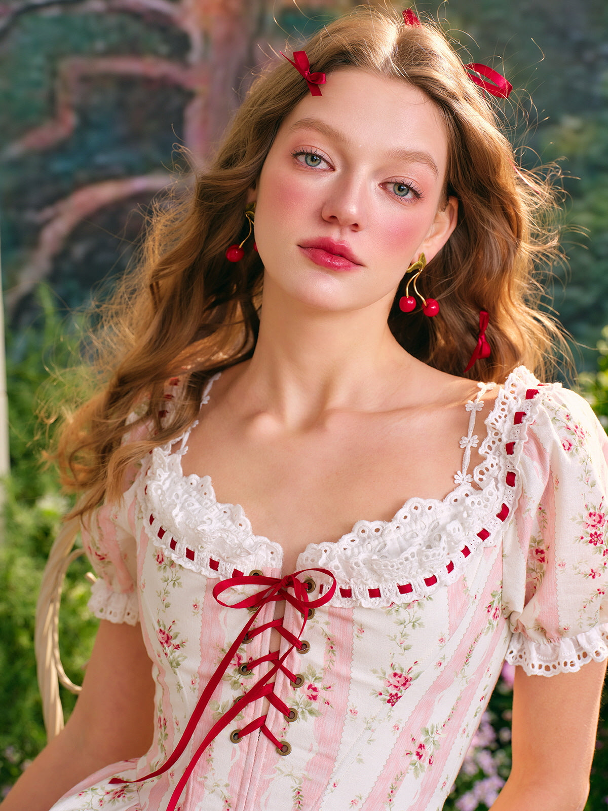 Romantic Vintage Floral Corset Dress