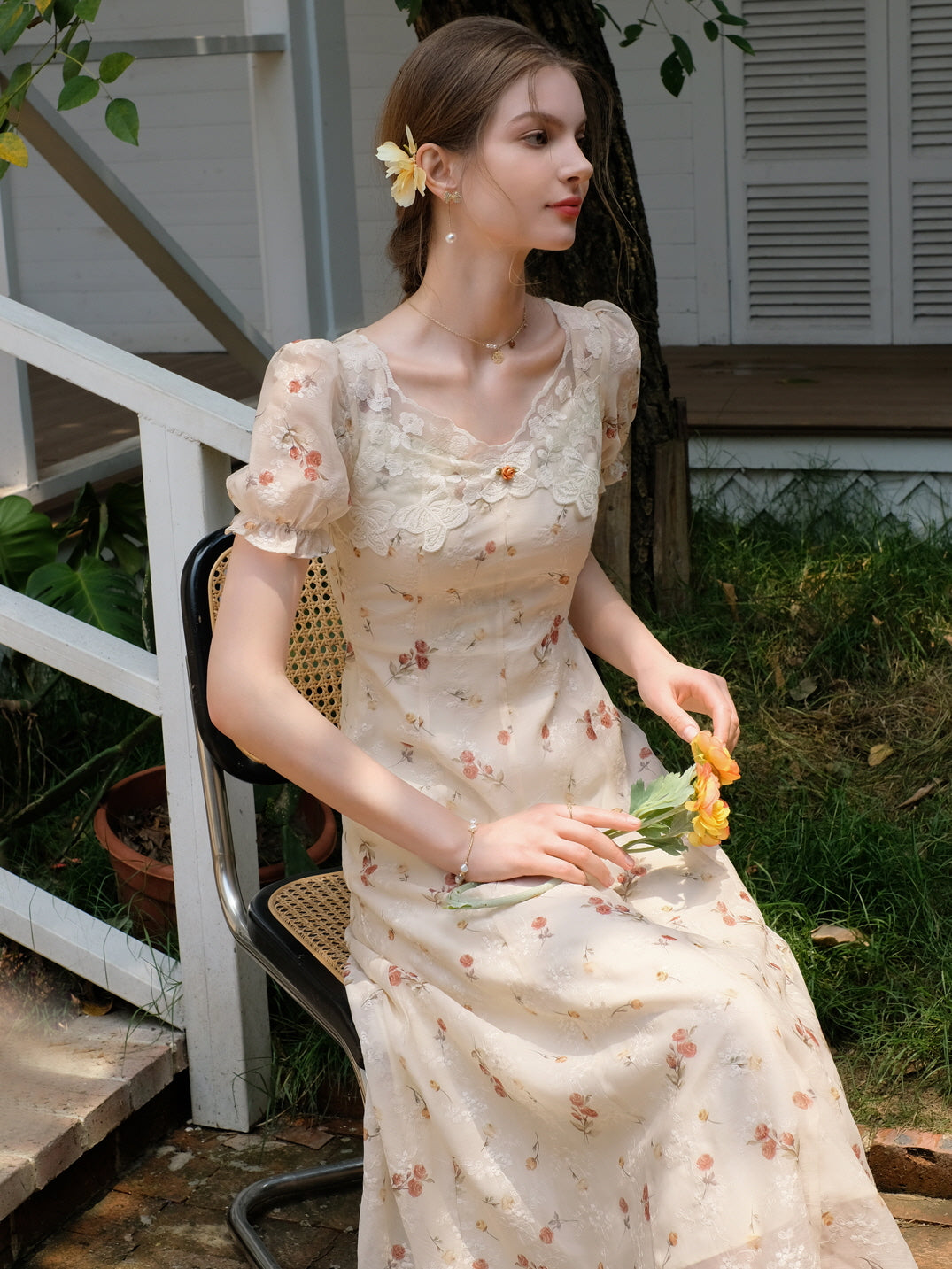 Ivory Rose Lace Summer Dress