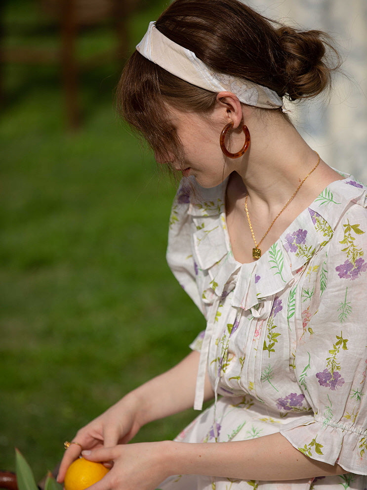 Olivia's Purple Flower Cottage Blouse