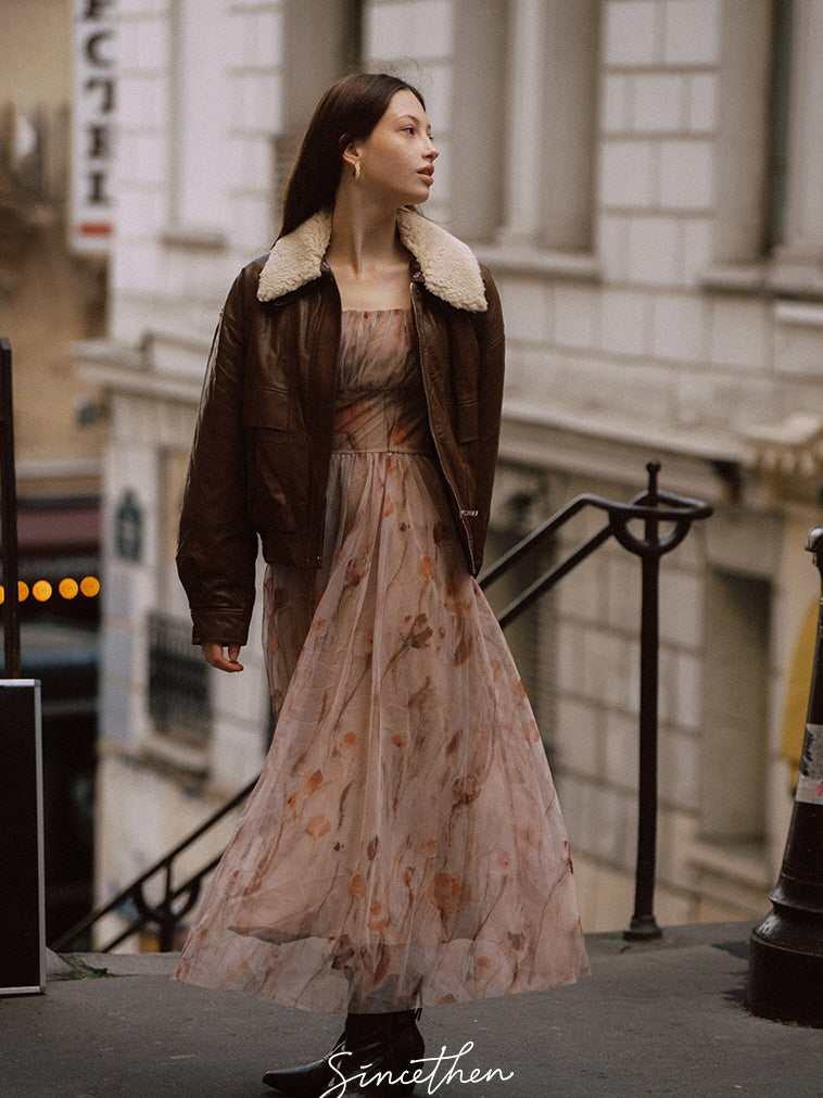 Dusky Floral Dream Puff Sleeve Dress