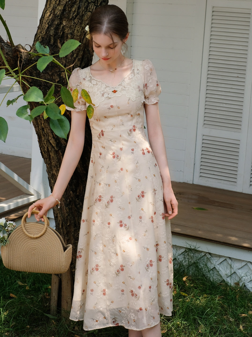 Ivory Rose Lace Summer Dress