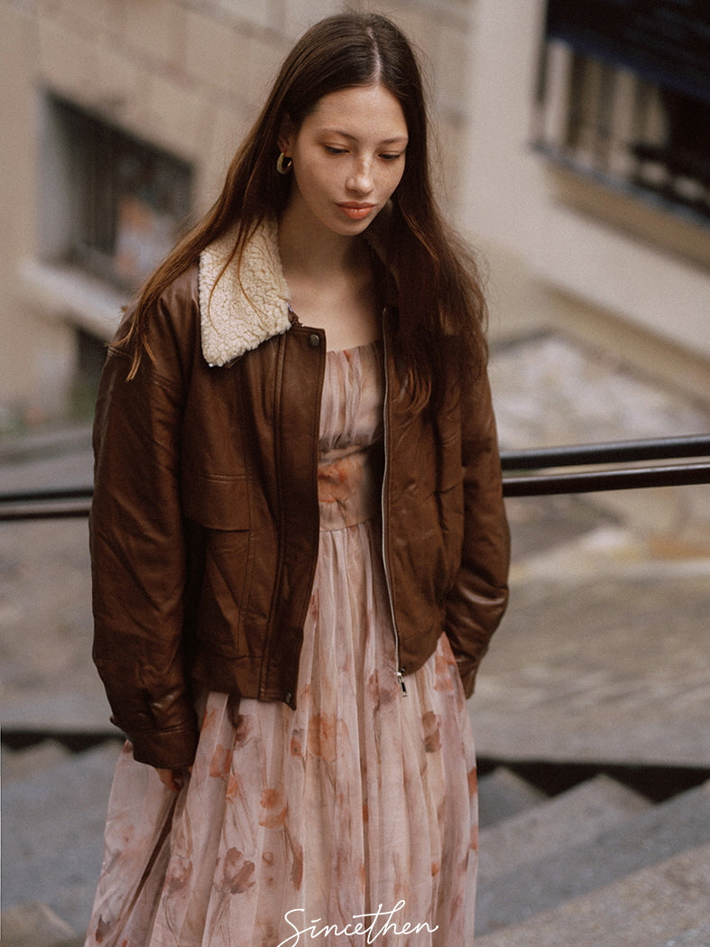 Dusky Floral Dream Puff Sleeve Dress