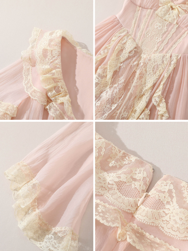 Rose Blush Lace Corset Dress