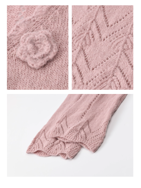 Blush Knit Rose Sweater