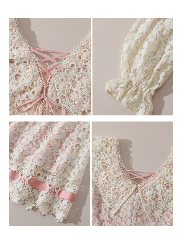 Rose Lace Ribbon Corset Dress