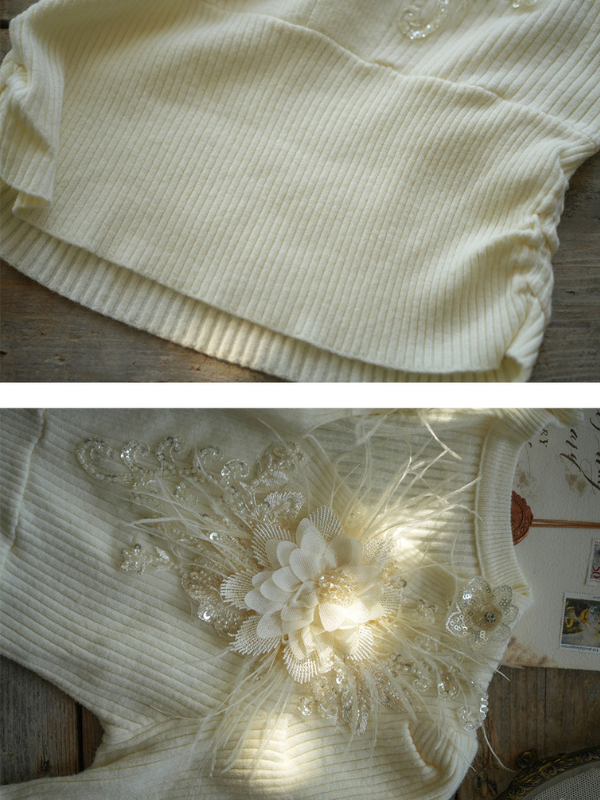 Ivory Bloom Embellished Sweater