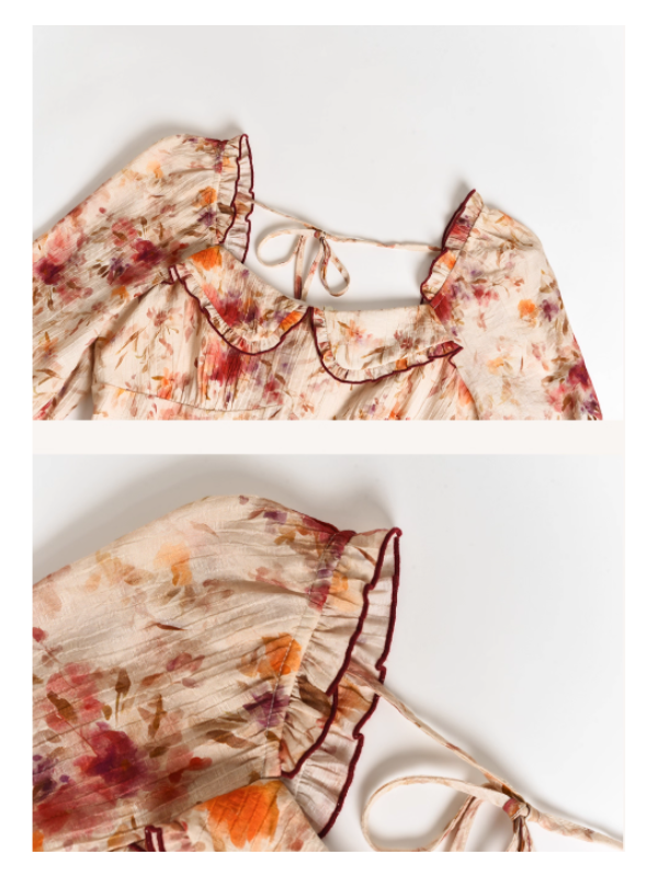 Pink Blossom Ruffle Vintage Dress