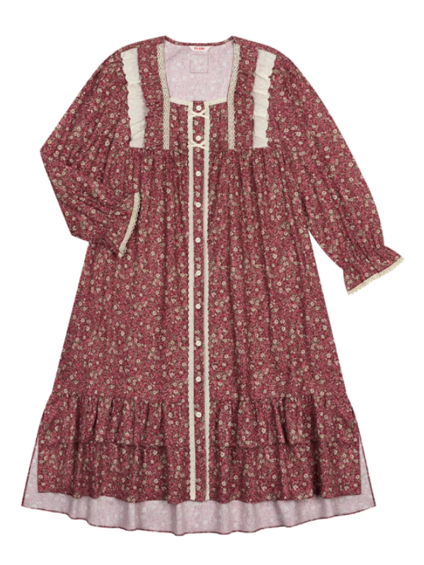 Vintage Rose Ruffle Lace Nightgown