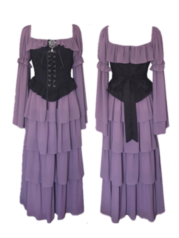 Violet Corset Tiered Ruffle Dress