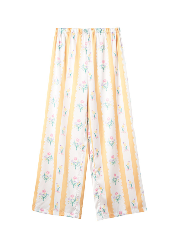 Sunlit Blossom Silk Pajamas