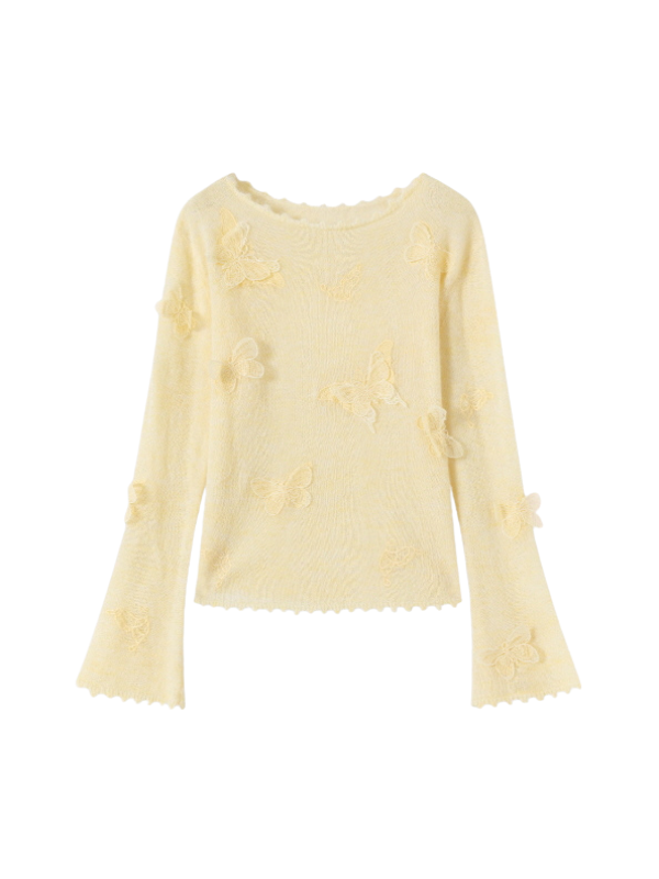 Whispering Butterfly Soft Knit Top