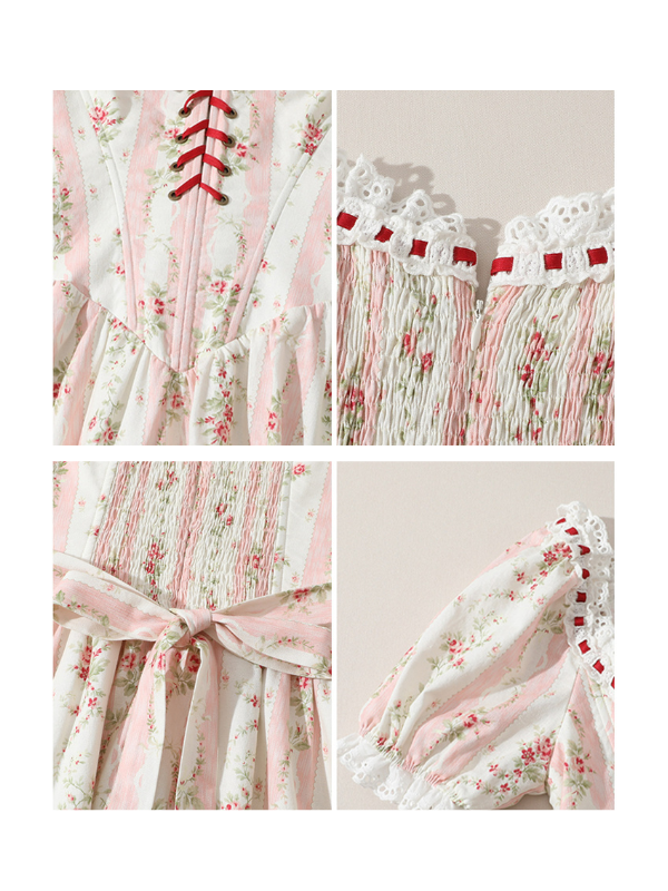 Romantic Vintage Floral Corset Dress