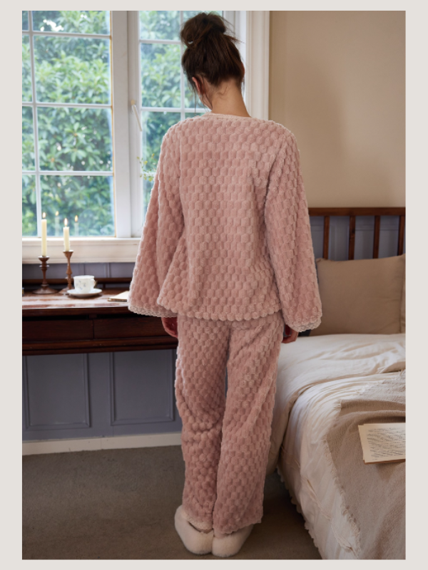 Rose Cloud Vintage Ribbon Loungewear Set