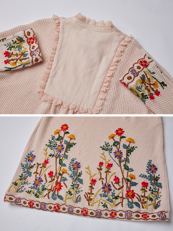 Floral Embroidered Vintage Cottage Dress