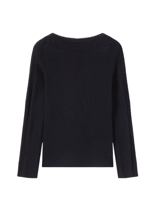 Lace Trim Ballet Knit Top