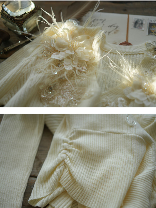 Ivory Bloom Embellished Sweater