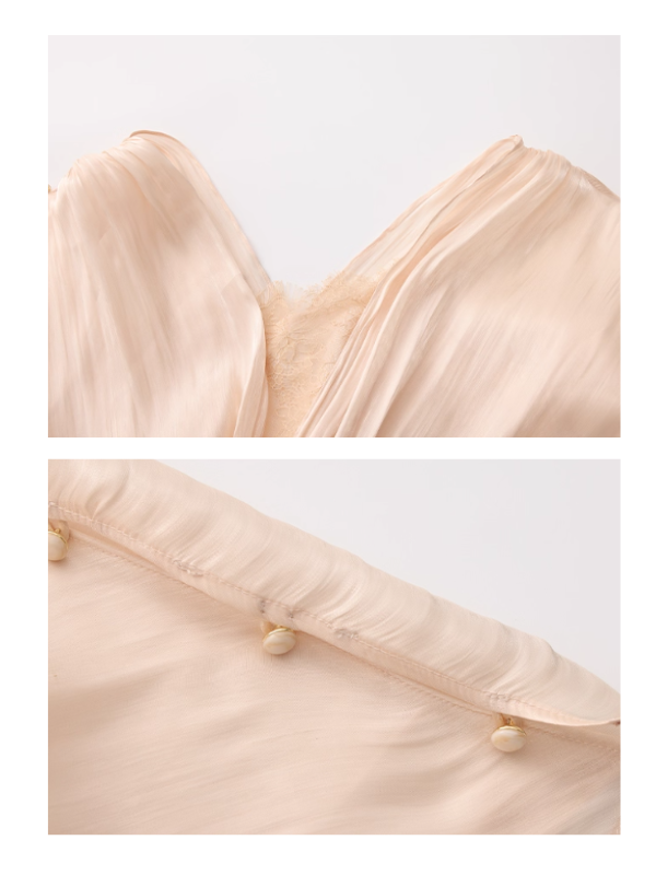 Golden Goddess Satin Lace Dress