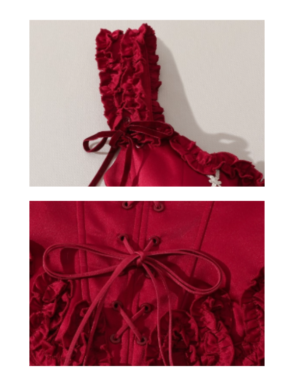 Crimson Rose Lace-Up Vintage Corset