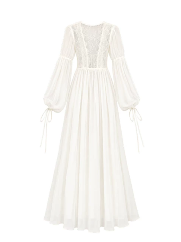 Ivory Lace Princess Nightgown & Slip Dress