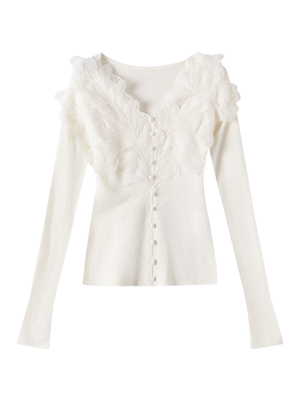 Delicate Ruffled Fairy Floral Cardigan