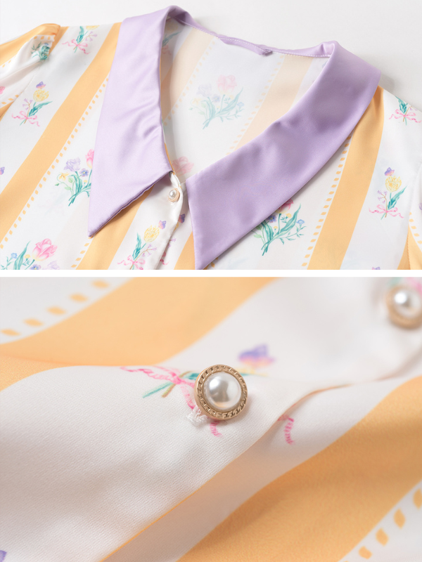 Sunlit Blossom Silk Pajamas