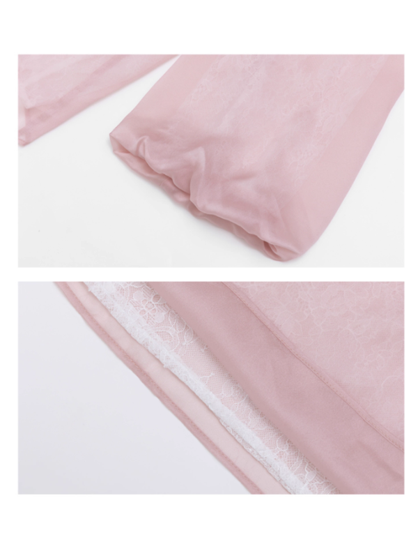 Blush Cold-Shoulder Chiffon Blouse