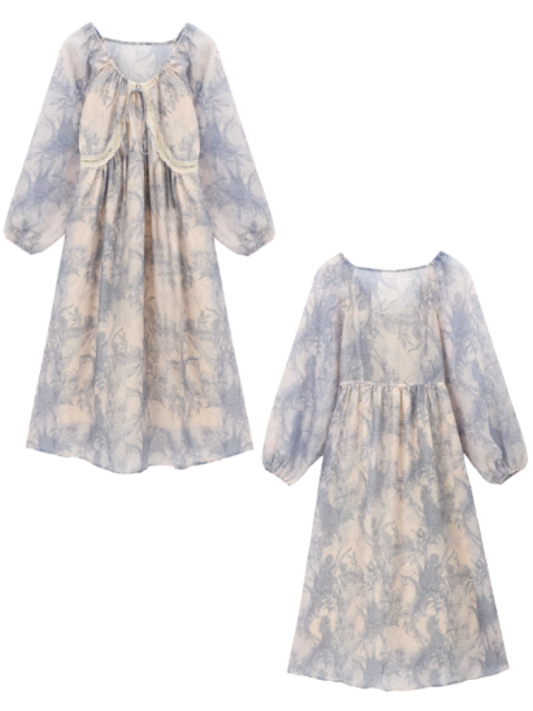 Blue Garden Vintage Dress
