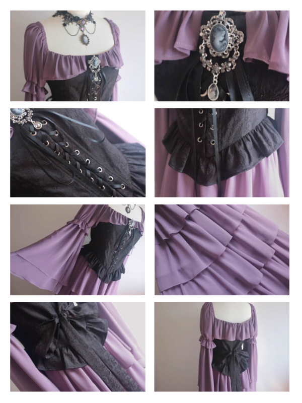 Violet Corset Tiered Ruffle Dress