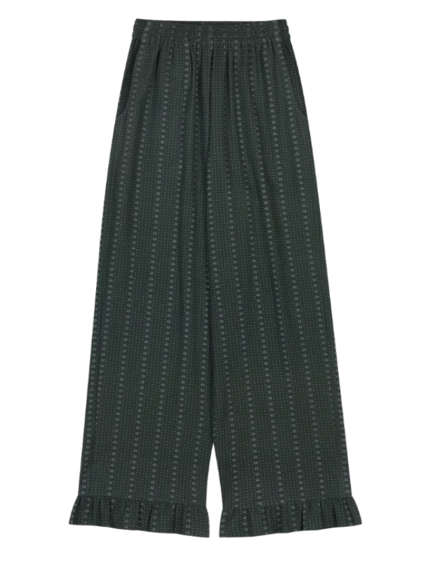 Evergreen Lace Trim Vintage Pajama Set