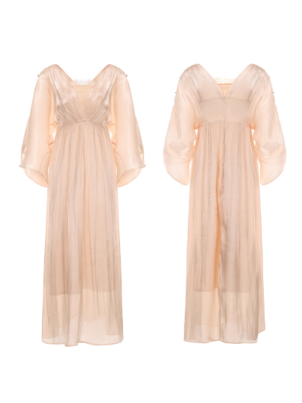 Golden Goddess Satin Lace Dress