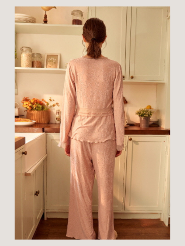 Blush Whisper Lace Loungewear Set