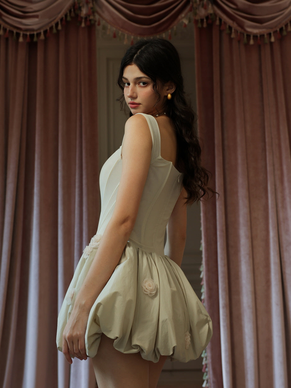 Light Pink Corset Bubble Hem Dress