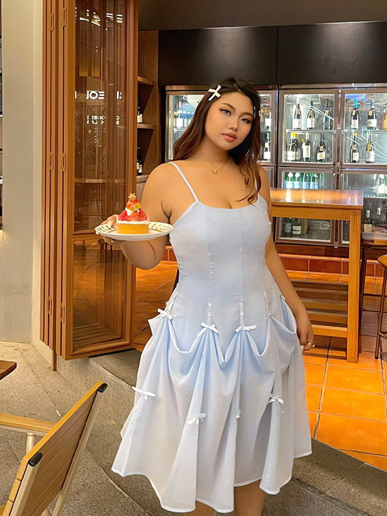 Blue Ribbon Balloon Hem Dress