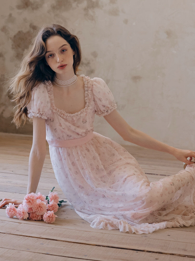 Blush Lace Blossom Dress