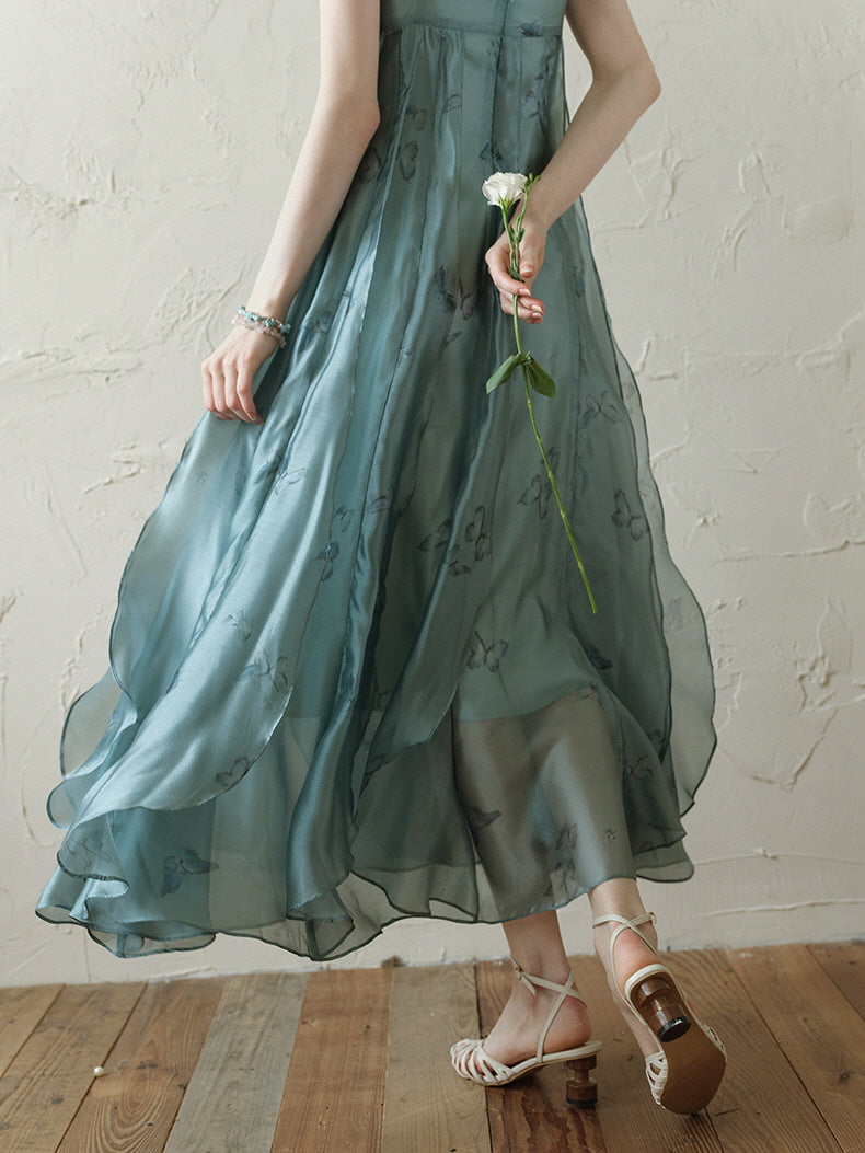 Butterfly Whisper Aqua Dress