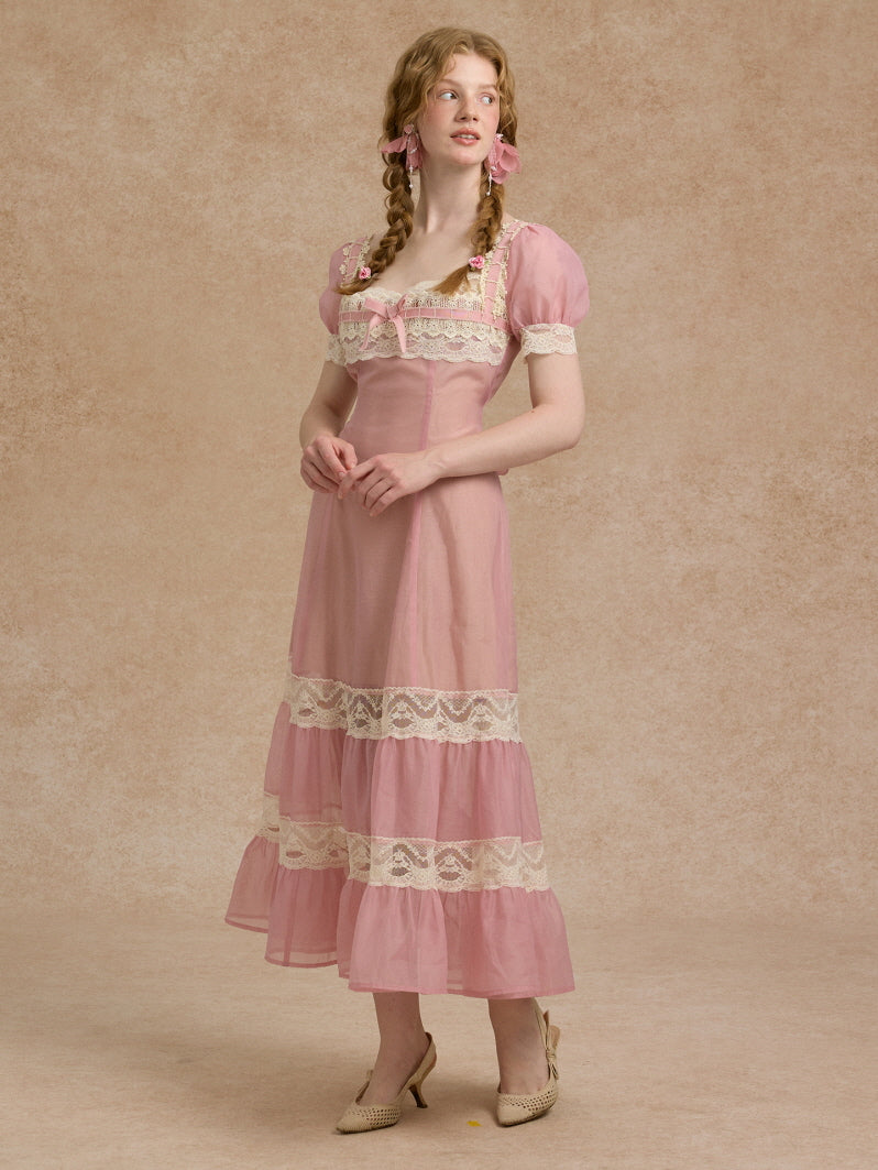 Blush Lace Ribbon Fairytale Dress