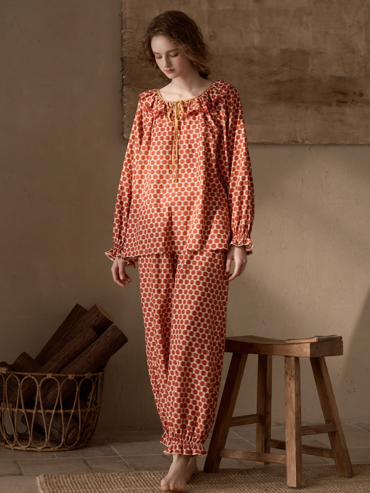 Vintage Polka Dot Pajama Set